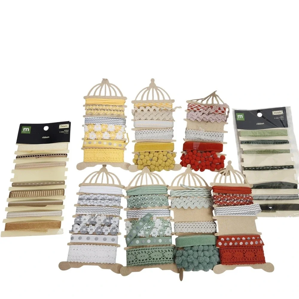 Ribbon Trim Lot Multicolor Lace Pom Pom Ric Rac Assorted Craft Cards Scrapbook